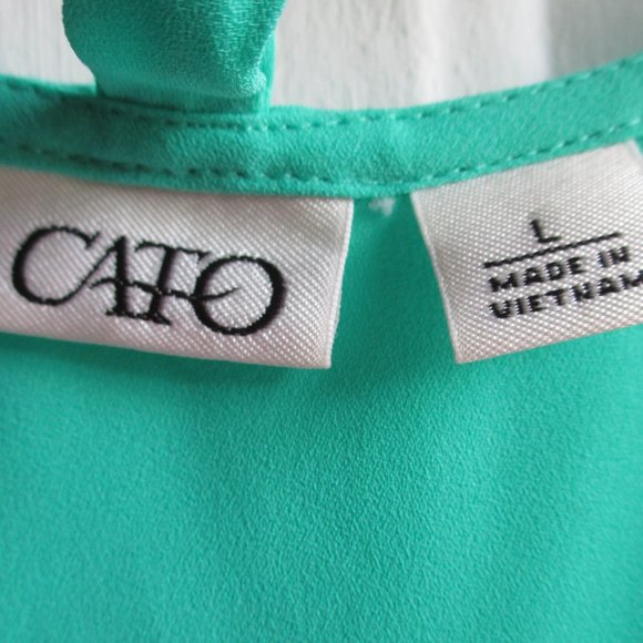 Cato Women's High-Lo Blouse with Tie Size: Large - Picture 5 of 7